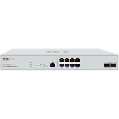 Wi-Tek WI-PCMS5010BT-L3 PoE-Switch 10 Ports 8 Ports PoE 2 Ports SFP cloud managed Desktop Rack