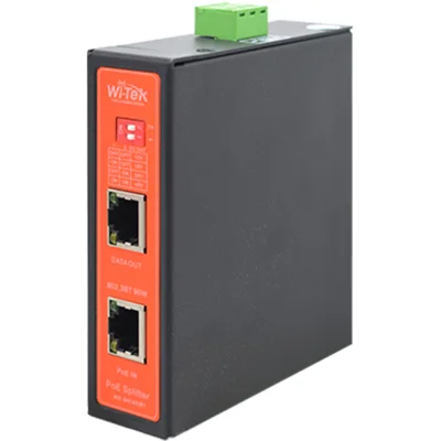 Wi-Tek WI-POE55S-BT-I-DC PoE-Splitter 2 Ports 90 W schwarz Desktop DIN-Schiene Wand