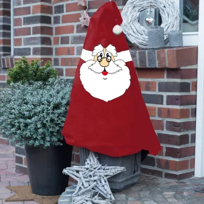 Winterschutz Vlieshaube 'Santa', rot-weiß, ca. 110 x 150 cm