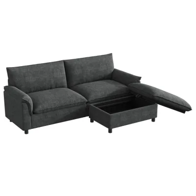 Wishdor Ecksofa Schwarz 216x77 cm