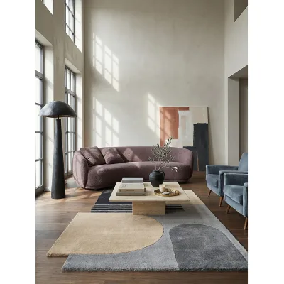 Wollteppich abstrakt Monochrom 120 x 180 cm - HALLEIN   Kadima Design