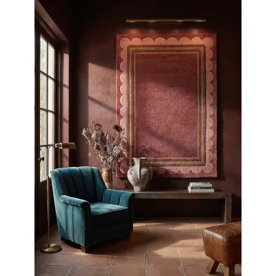 Wollteppich Bordüre Beerenrot 120 x 170 cm - WENSUM   Kadima Design