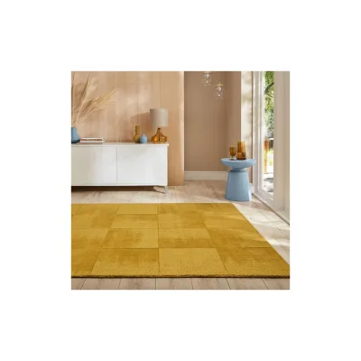 Wollteppich geometrisch Gelb 120 x 170 cm - SID   Kadima Design