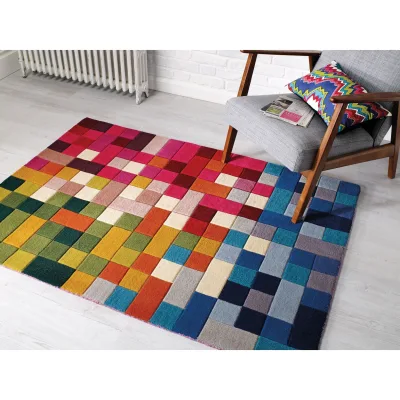Wollteppich handgetuftet Bunt 120 x 170 cm - DERWENT   Kadima Design