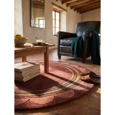 Wollteppich Hoch-Tief Beerenrot Ø120 cm - WENSUM   Kadima Design