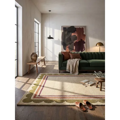 Wollteppich Hoch-Tief Beige-Multicolor 120 x 170 cm - WENSUM   Kadima