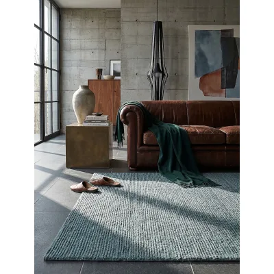 Wollteppich uni Türkis 160 x 230 cm - ALNE   Kadima Design