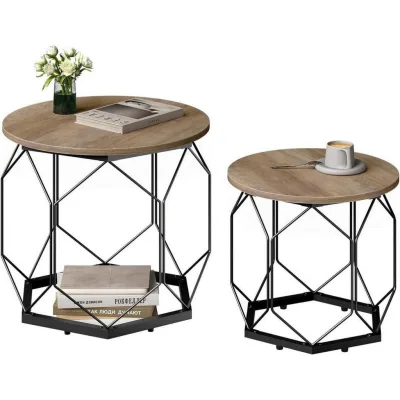 Woltu Couchtisch Sonoma Eiche 50x45x50 cm