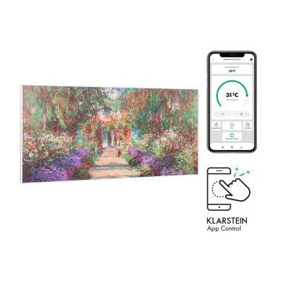 Wonderwall Air Art Smart Infrarotheizung 120x60cm 700W Wandinstallation  App-Steuerung Gartenweg
