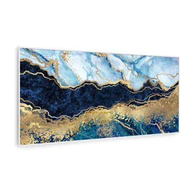 Wonderwall Air Art Smart Infrarotheizung Blauer Marmor 120x60cm 700W 120 x 60 cm