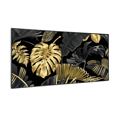 Wonderwall Air Art Smart Infrarotheizung Schwarzes Blatt 120x60cm 700W 120 x 60 cm