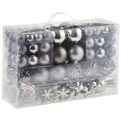 X-Mas Christbaumkugel-Set Grau