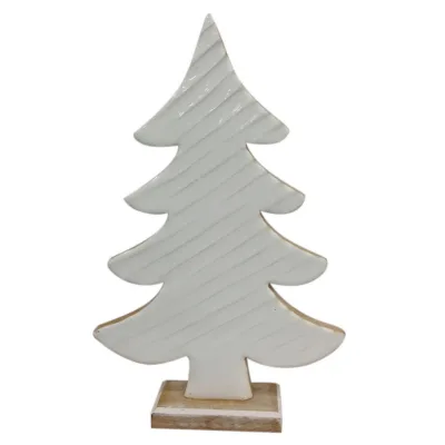 X-Mas Dekobaum Braun, Weiß 16.5x26.5x5 cm