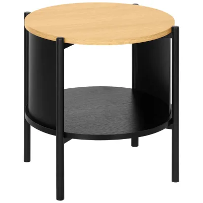 Xora Beistelltisch Natur, Schwarz 44x44x44 cm