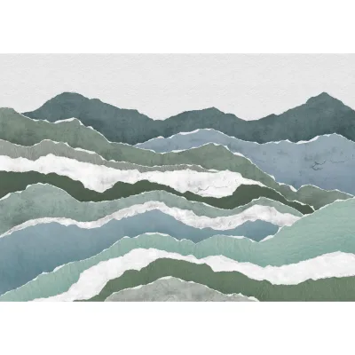 Xora Fototapete Blau, Grün, Weiß 400x280 cm