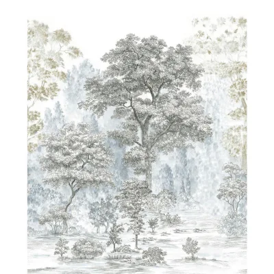 Xora Vliestapete Blau, Braun, Weiß 200x250 cm
