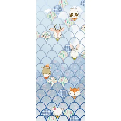 Xora Vliestapete Blau, Weiß 100x250 cm