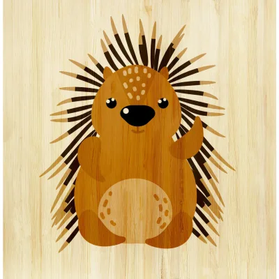 XXXLutz Babywanddeko Ida Igel Braun 60x60x3 cm