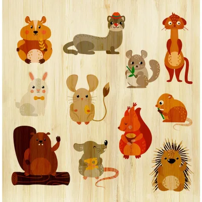 XXXLutz Babywanddeko Scandic Animals Mehrfarbig 40x40x3 cm