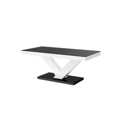 XXXLutz Couchtisch Schwarz Hochglanz, Weiß Hochglanz 120x49x60 cm