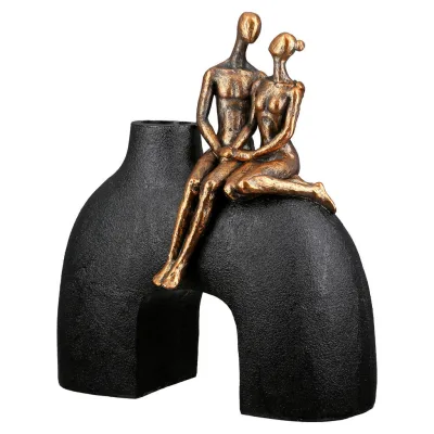 XXXLutz Dekovase Movement Schwarz, Bronze 23x25.5x12 cm
