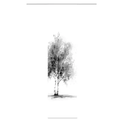 XXXLutz Flächenvorhang Tree Weiß, Grau Hochglanz 60x245 cm