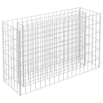 XXXLutz Gabionen-Hochbeet Silber 90x60x30 cm