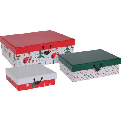 XXXLutz Geschenkbox Grün, Rot, Weiß 20x8x24 cm