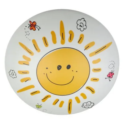 XXXLutz Kinderdeckenleuchte Sunny Gelb, Weiß 36 cm