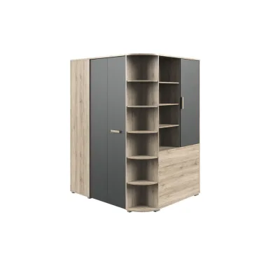 XXXLutz Kleiderschrank Eiche San Remo, Grau 124x199x148 cm