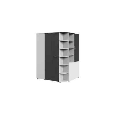 XXXLutz Kleiderschrank Weiß, Grau 124x199x148 cm