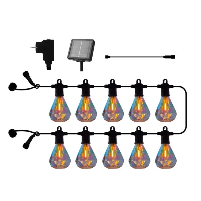 XXXLutz Lichterkette Living Schwarz, Transparent 300 cm