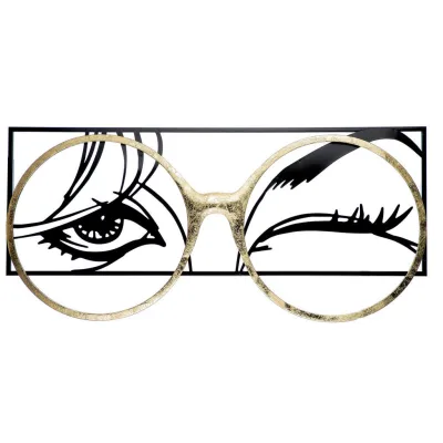 XXXLutz Metallbild Schwarz, Gold 90x42.5x3 cm