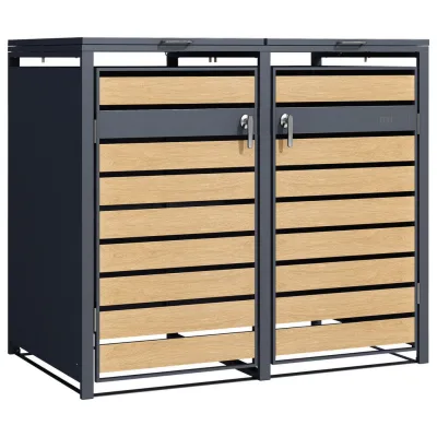 XXXLutz Mülltonnenbox Anthrazit, Braun 132x116x80 cm