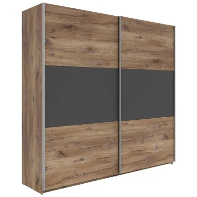 XXXLutz Schwebetürenschrank Graphit, Eiche dunkel 218x210x59 cm