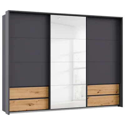 XXXLutz Schwebetürenschrank Grau, Eiche Artisan 271x210x62 cm