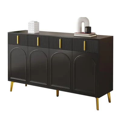 XXXLutz Sideboard Schwarz 140x82x38 cm