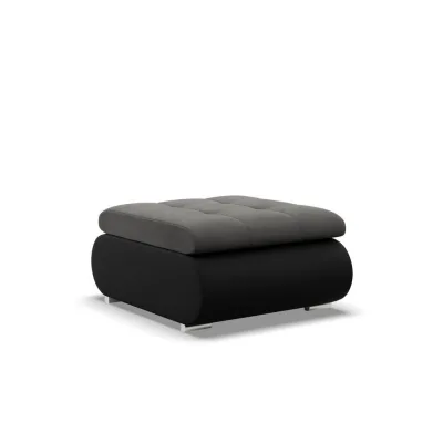XXXLutz Sitzpouf Dunkelgrau, Schwarz 88x42x70 cm