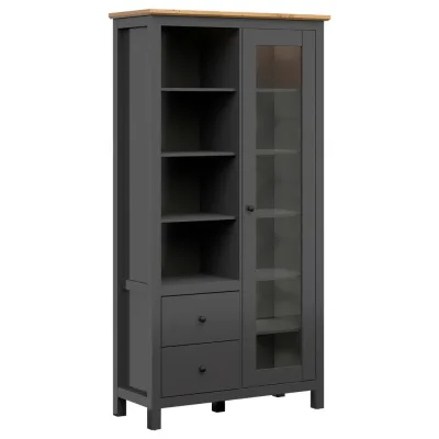 XXXLutz Vitrine Graphit, Eiche Artisan 106x203x44 cm