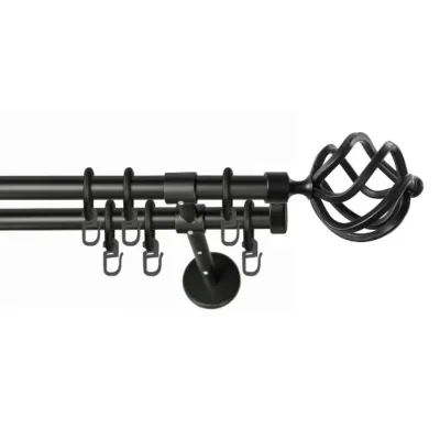 XXXLutz Vorhangstange Schwarz 350 cm