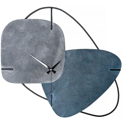 XXXLutz Wanduhr Blau, Grau 42.5x65.5x9 cm