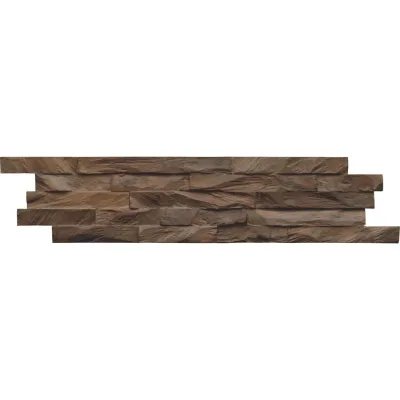 XXXLutz Wandverkleidung Teak Diamandwood Dunkelbraun 15x2x61 cm