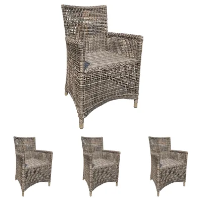 Zebra 4 Sessel Loft Rahmen Aluminium 4mm-Halbrundgeflecht „slate“