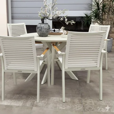 Zebra Gartenmöbel -Set rund  5-teilig