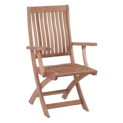 Zebra Klappsessel BALI aus Teakholz, ergonomisch geformt