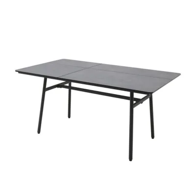 Zebra Max Lounge Diningtisch Gestell Alu pulverbeschichtet graphite, HPL-Tischplatte volcanic stone