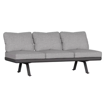 Zebra Sky Lounge 3-Sitzer Dining Rahmen Aluminium pulverbeschichtet graphite Bezug anthrazit