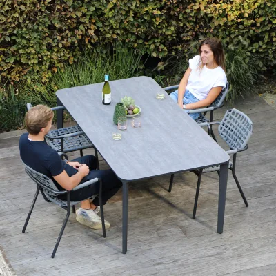 Zebra Taro Gartenmöbel Set mit 4 Sessel Costa grey