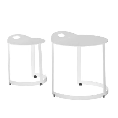 Zebra Zwo Tischset 2-tlg. Aluminium pulverbeschichtet weiß