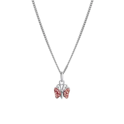 Zeeme for Kids Halskette 925 Sterling Silber Kristall pink